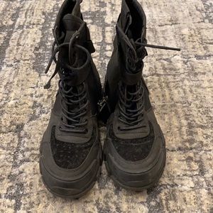 Black combat boots. Purchased from fashion nova. Super trendy